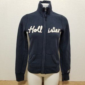 Hollister track jacket Medium So Cal spellout logo patch applique embroidery zip